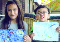 Nicole and Daniel display their art
