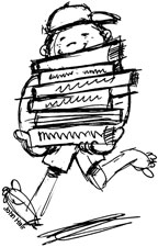 Student carrying books