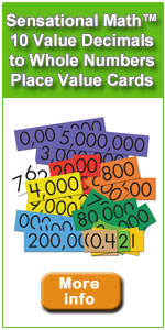 Sensational Math 10 Value Decimals to Whole Numbers Place Value Cards