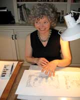 Barbara McClintock shows her art process