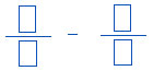 Boxes that represent fractions with a minus sign