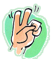 Hand showing two fingers