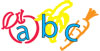 The letters A, B, and C with an apple, banana, and carrot